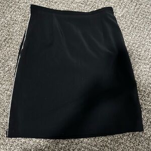 Black Embellished Lined Midi Skirt